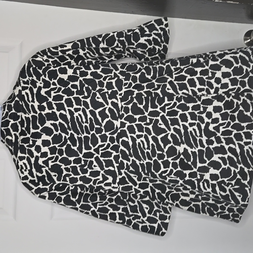 Black & White Mod Vibes Lined Jacket Blazer Petite Large - Picture 6 of 8